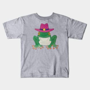 Cowboy Hat Frog Kids T-Shirt